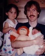 Randy Ingermanson with his daughters Carolyn and Gracie in the early 1990s.